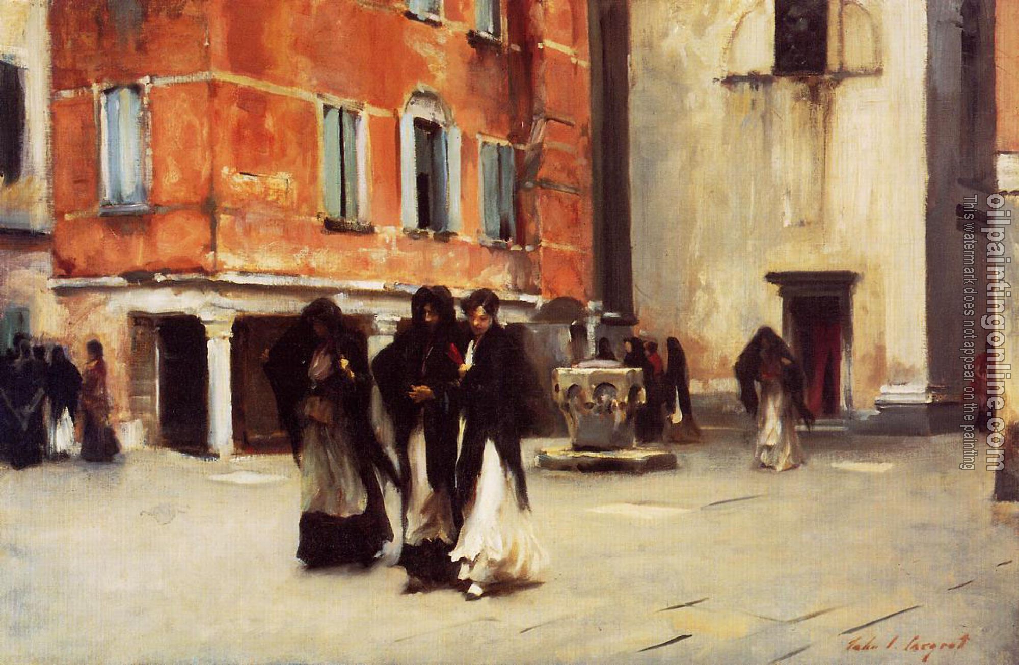 Sargent, John Singer - Leaving Church, Campo San Canciano, Venice